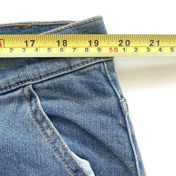 Eloquii Relaxed Jean with Overlap Waistband Light Wash Blue - Picture 8 of 14